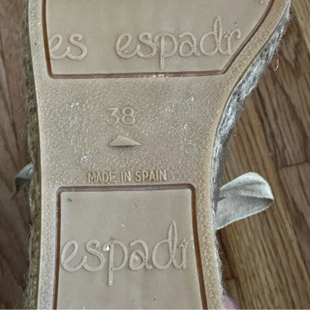 Eric Michael Espadrilles Platform Tan Suede Lace Up Spain Women’s Size 38 US 7.5